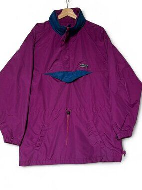 Vintage Sierra Experience Jacket Size M Pink Ski Windbreaker Hooded Nylon Retro